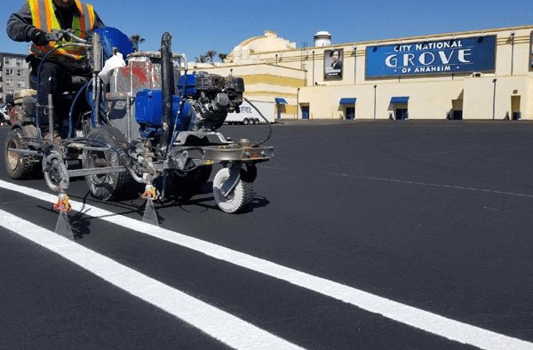 Parking lot striping and signage by NPG Asphalt
