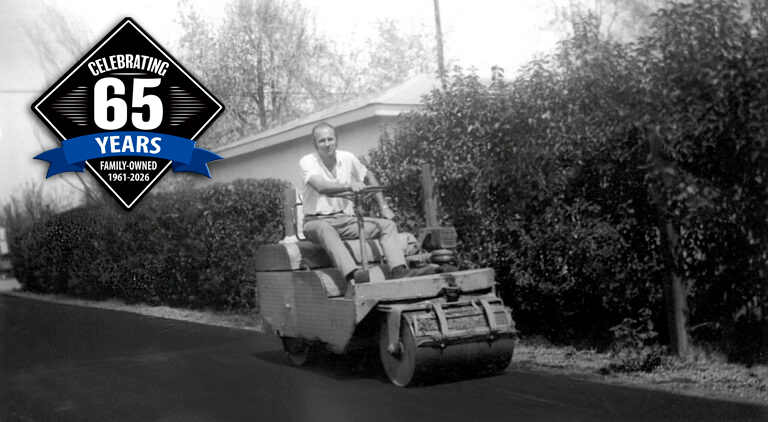 Founder Jewell Nelson on an old roller.